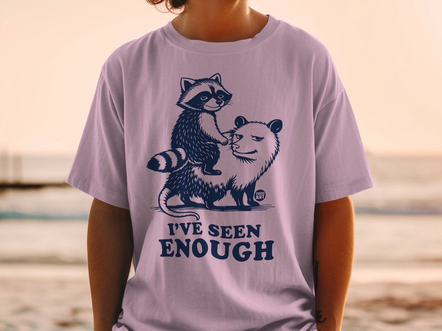 Raccoon riding opossum with text "I'VE SEEN ENOUGH."