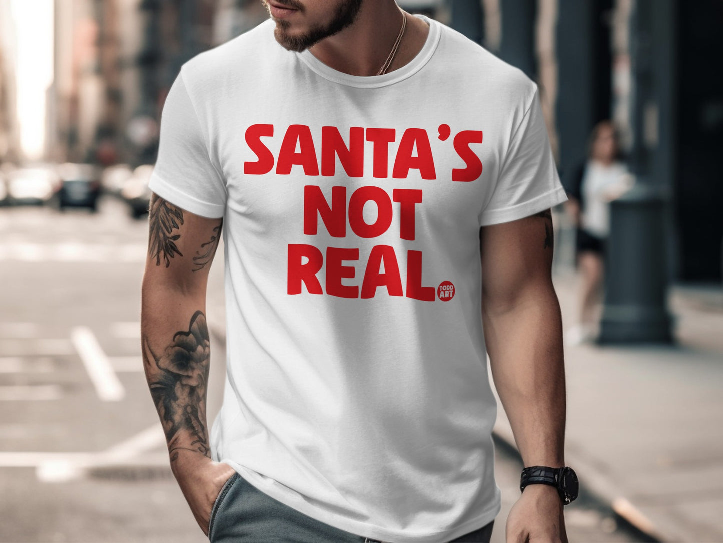 Santa's Not Real Funny Graphic T-Shirt