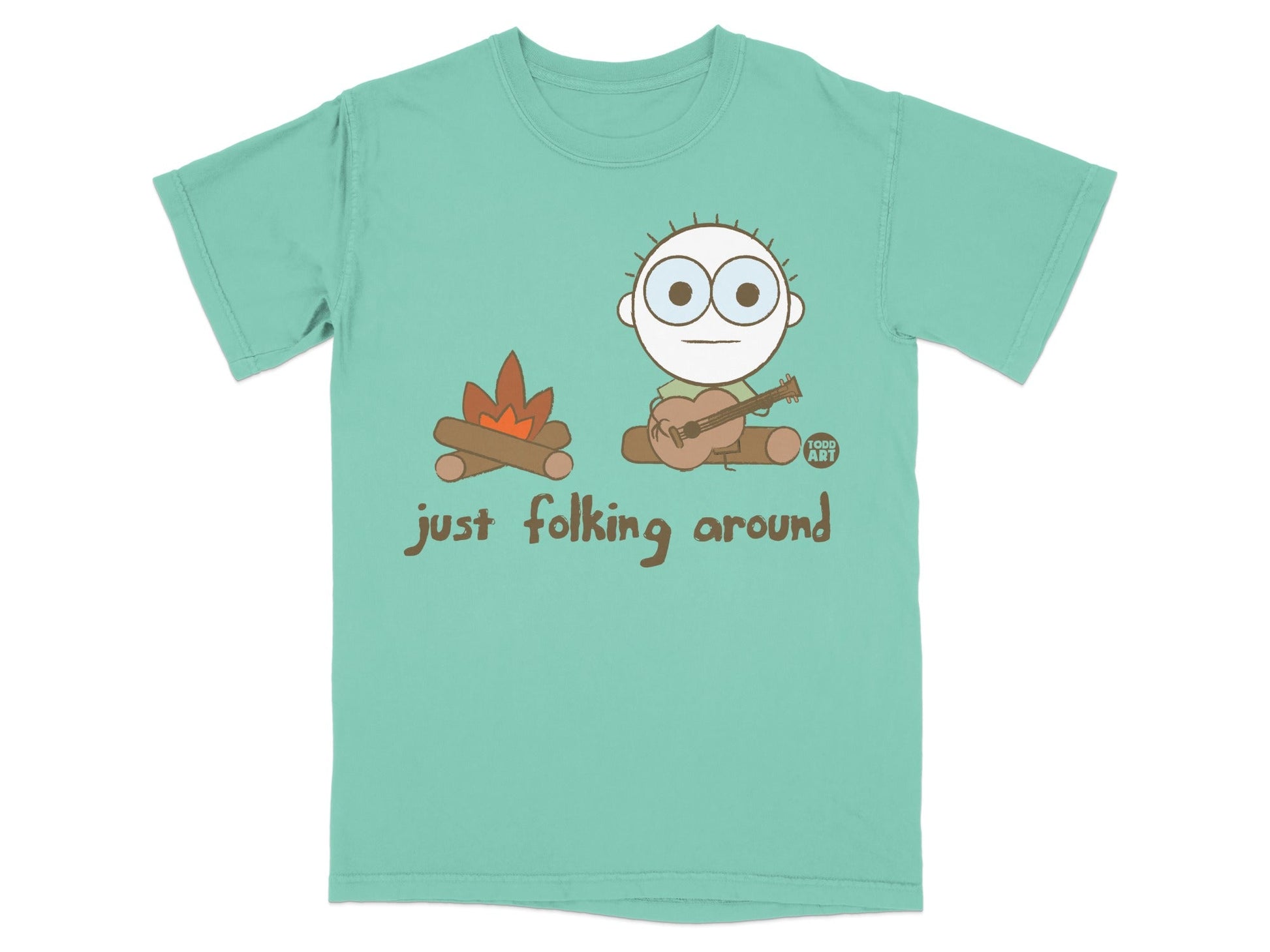 Just Folking Around Campfire Guitar T-shirt