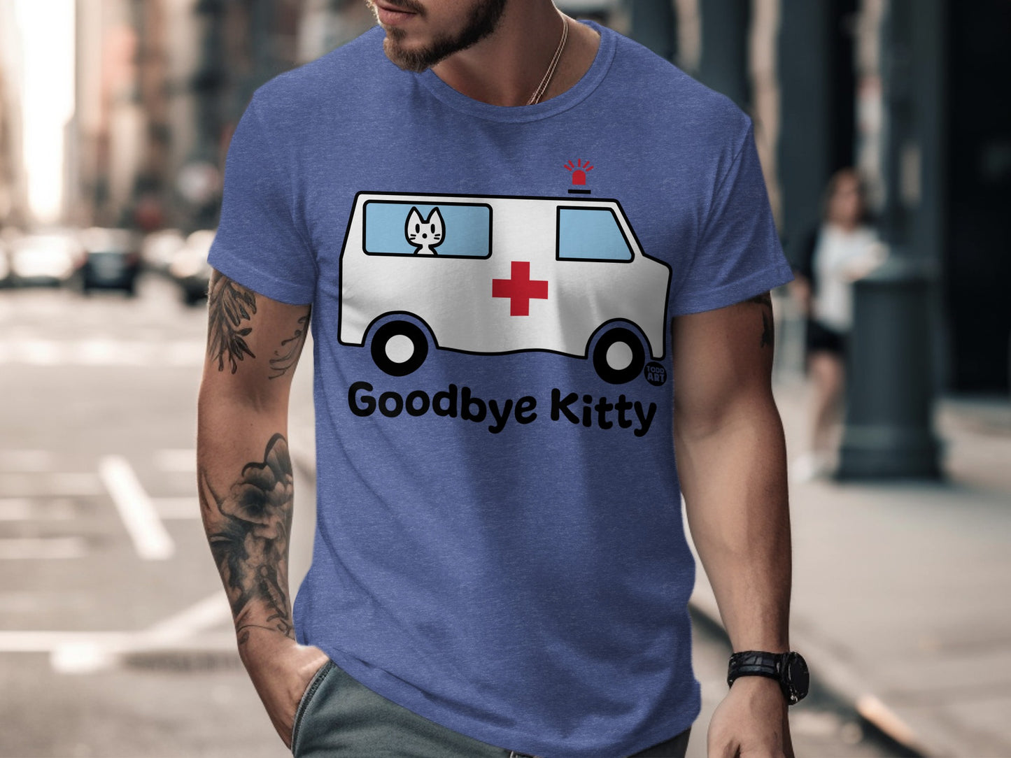 Funny Goodbye Kitty Ambulance Graphic Tee