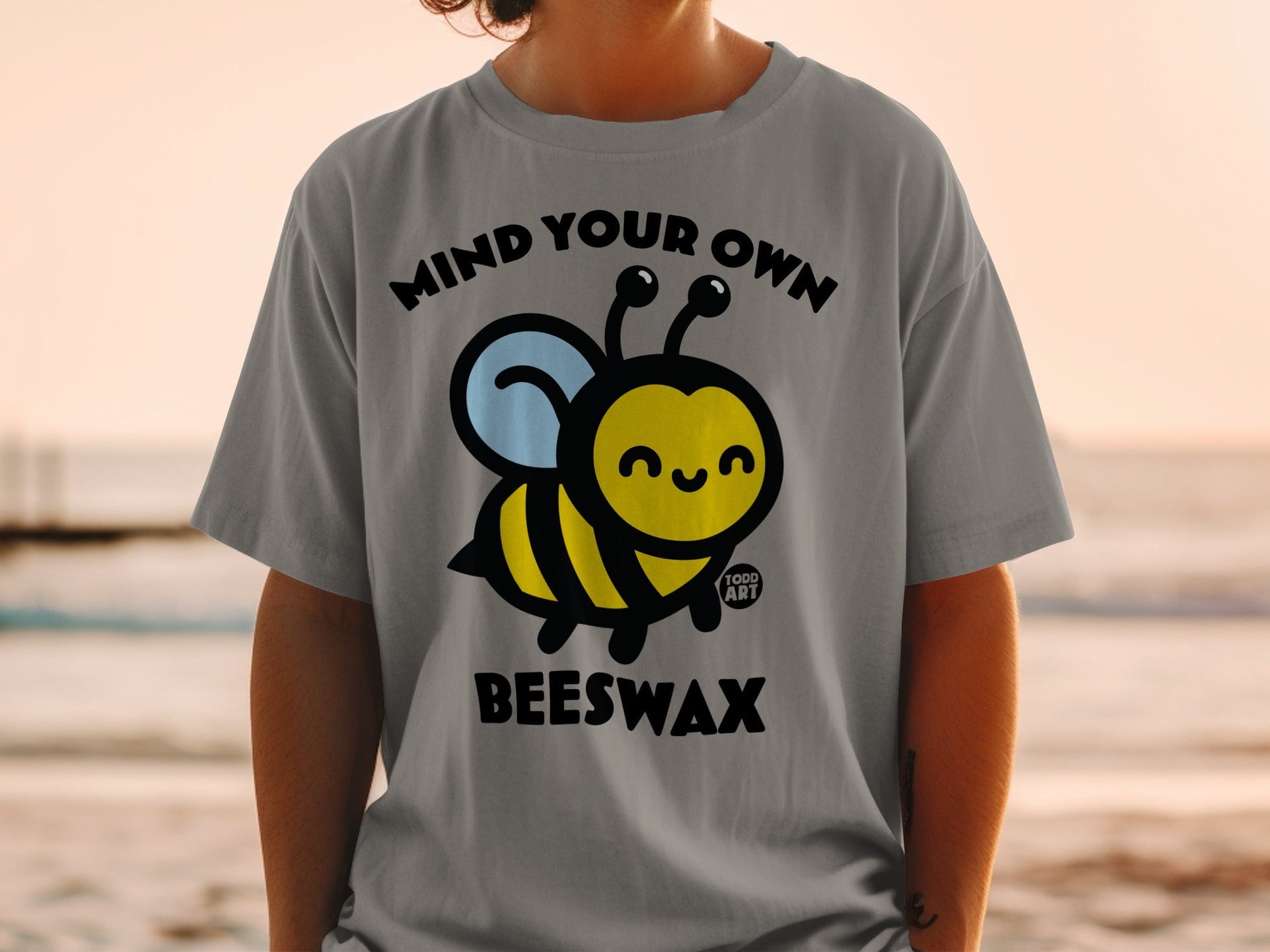 Mind Your Own Beeswax Cute Todd Art Graphic T-shirt