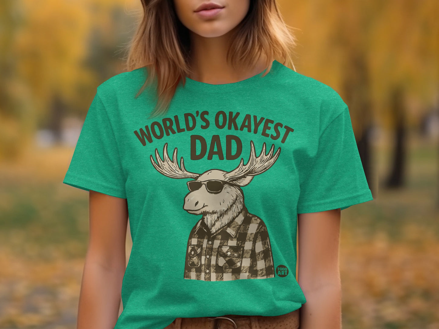World's Okayest Dad Moose Graphic T-Shirt
