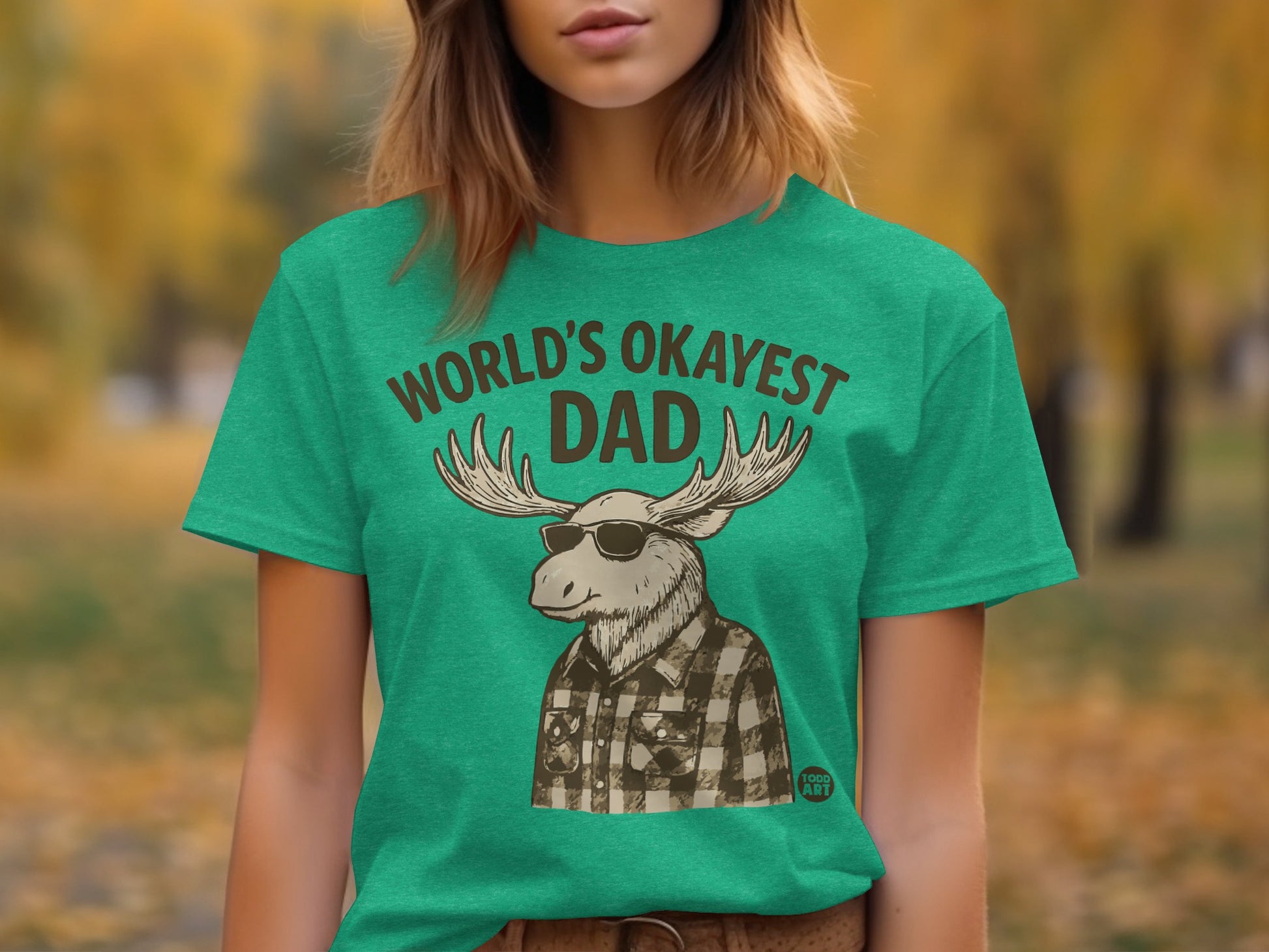 World's Okayest Dad Moose Graphic T-Shirt