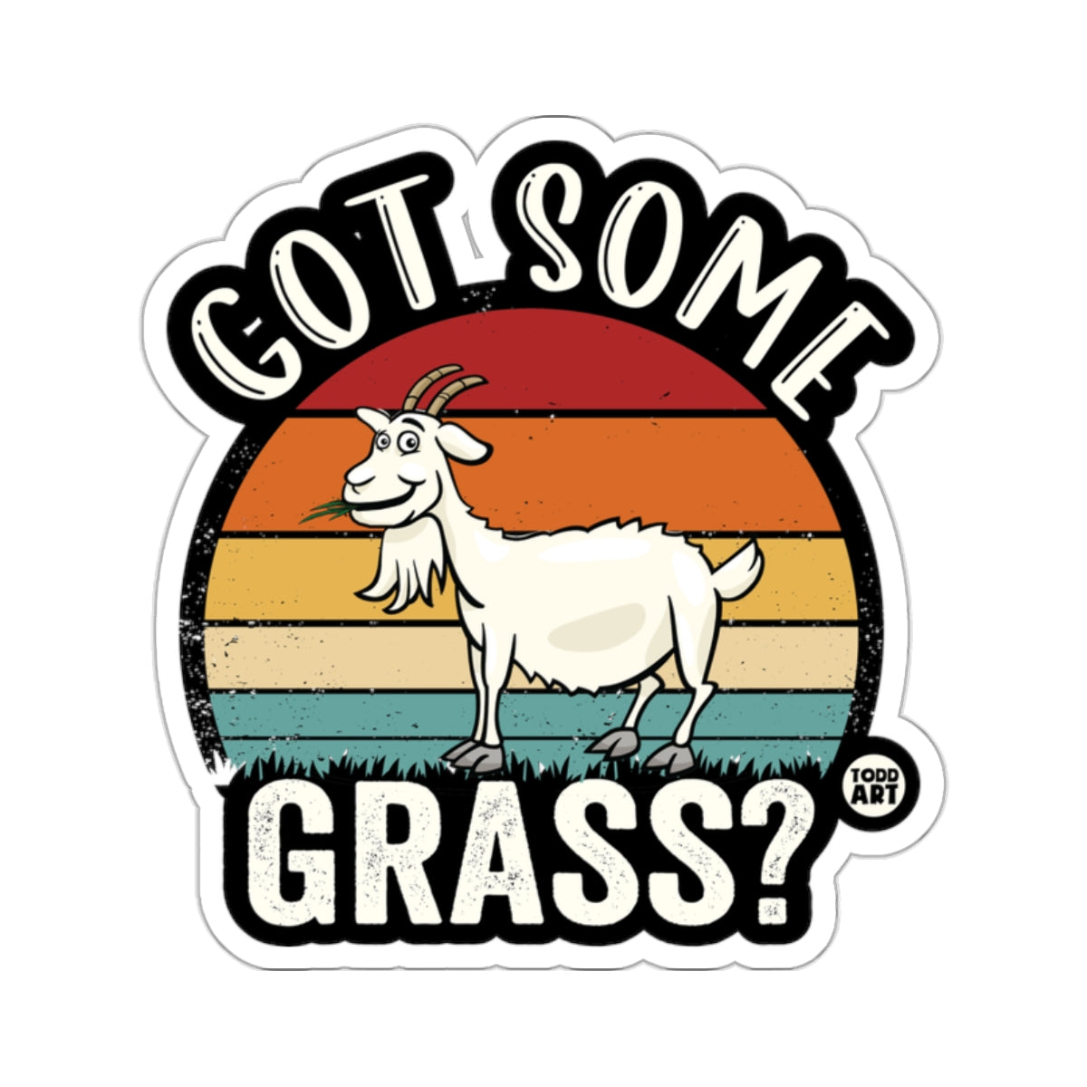Got Some Grass? Vintage Goat Sticker for Sale
