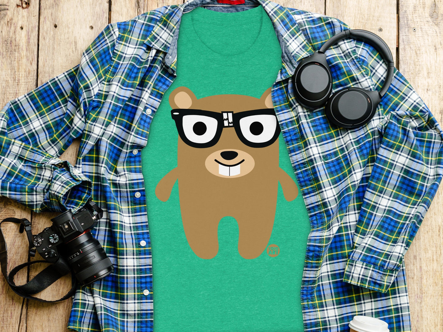 Cute Bear With Glasses Green Tee Perfect Gift