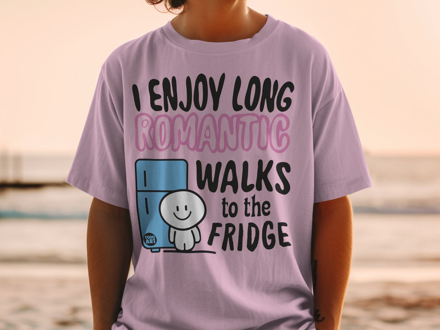 I ENJOY LONG ROMANTIC WALKS to the FRIDGE T-shirt