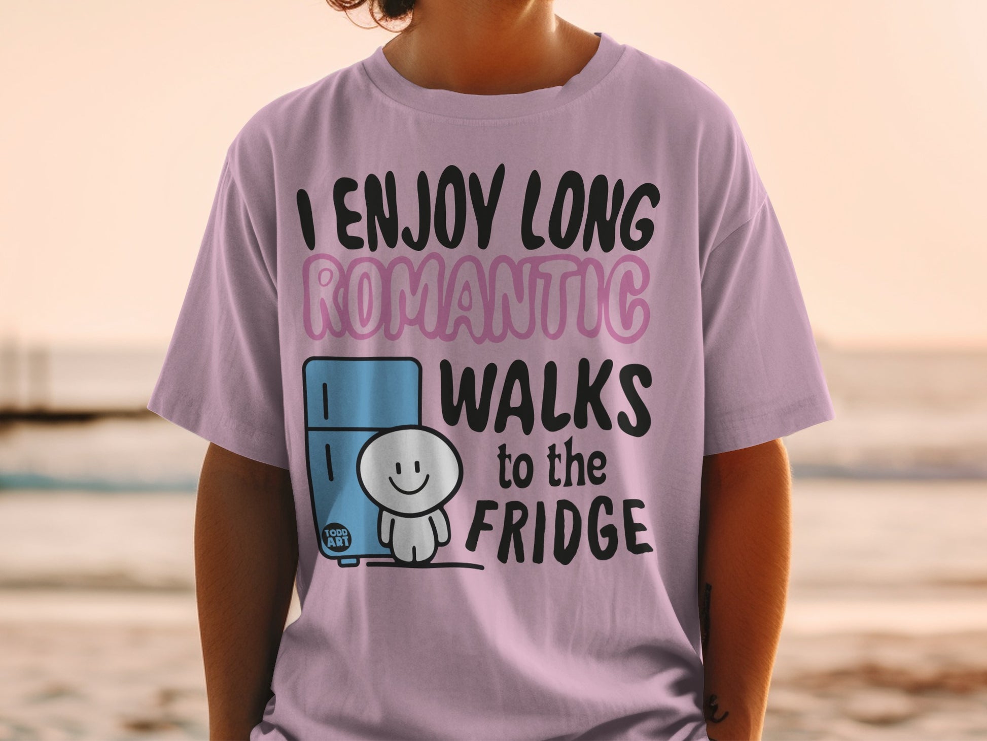 I ENJOY LONG ROMANTIC WALKS to the FRIDGE T-shirt