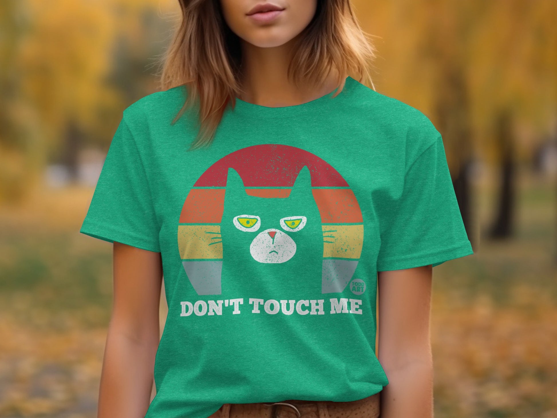 Don't Touch Me Cat Graphic Tee Fun Shirt