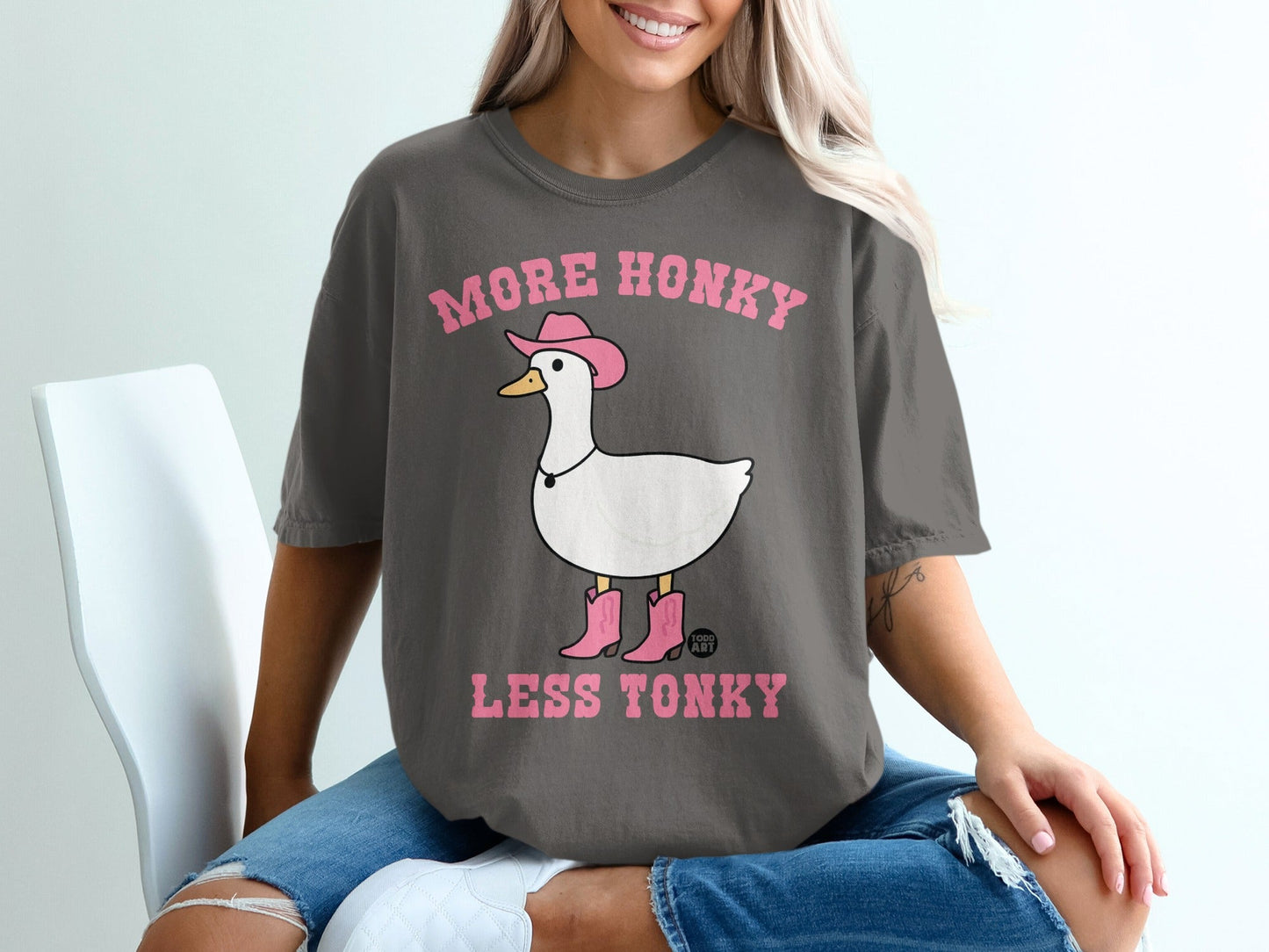 More Honky Less Tonky Duck Graphic T-Shirt