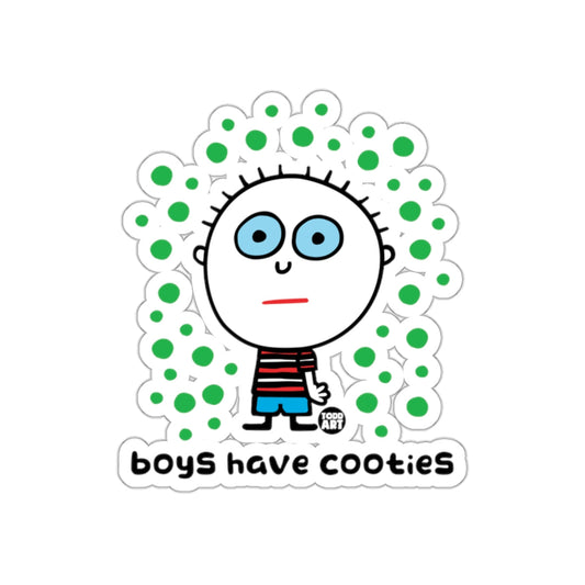 Boys Have Cooties Humorous Sticker for Kids