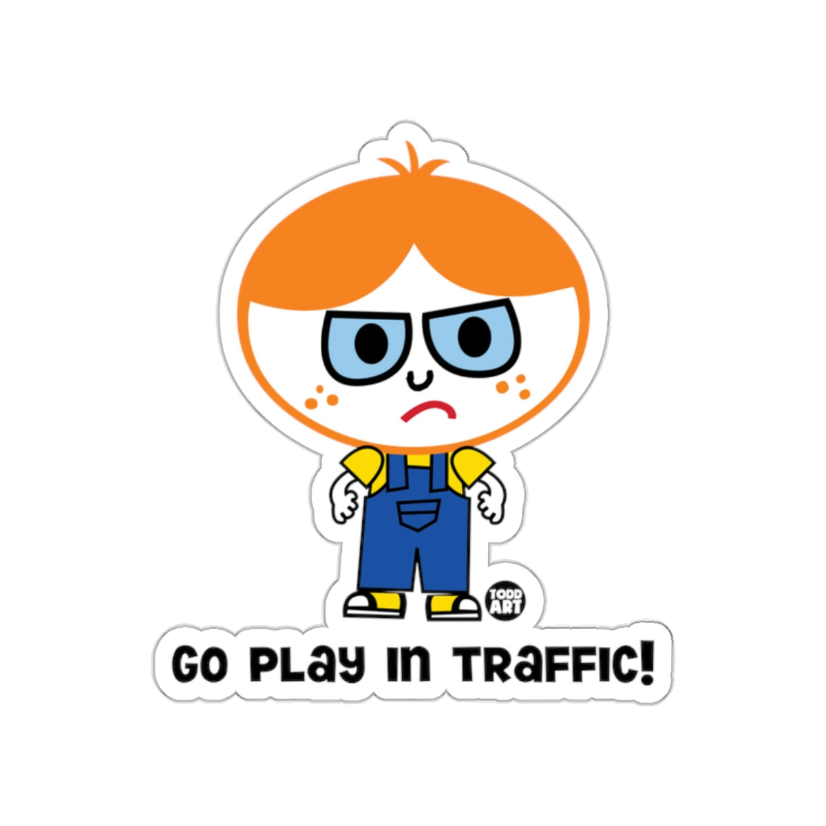 Go Play In Traffic Character Image Sticker
