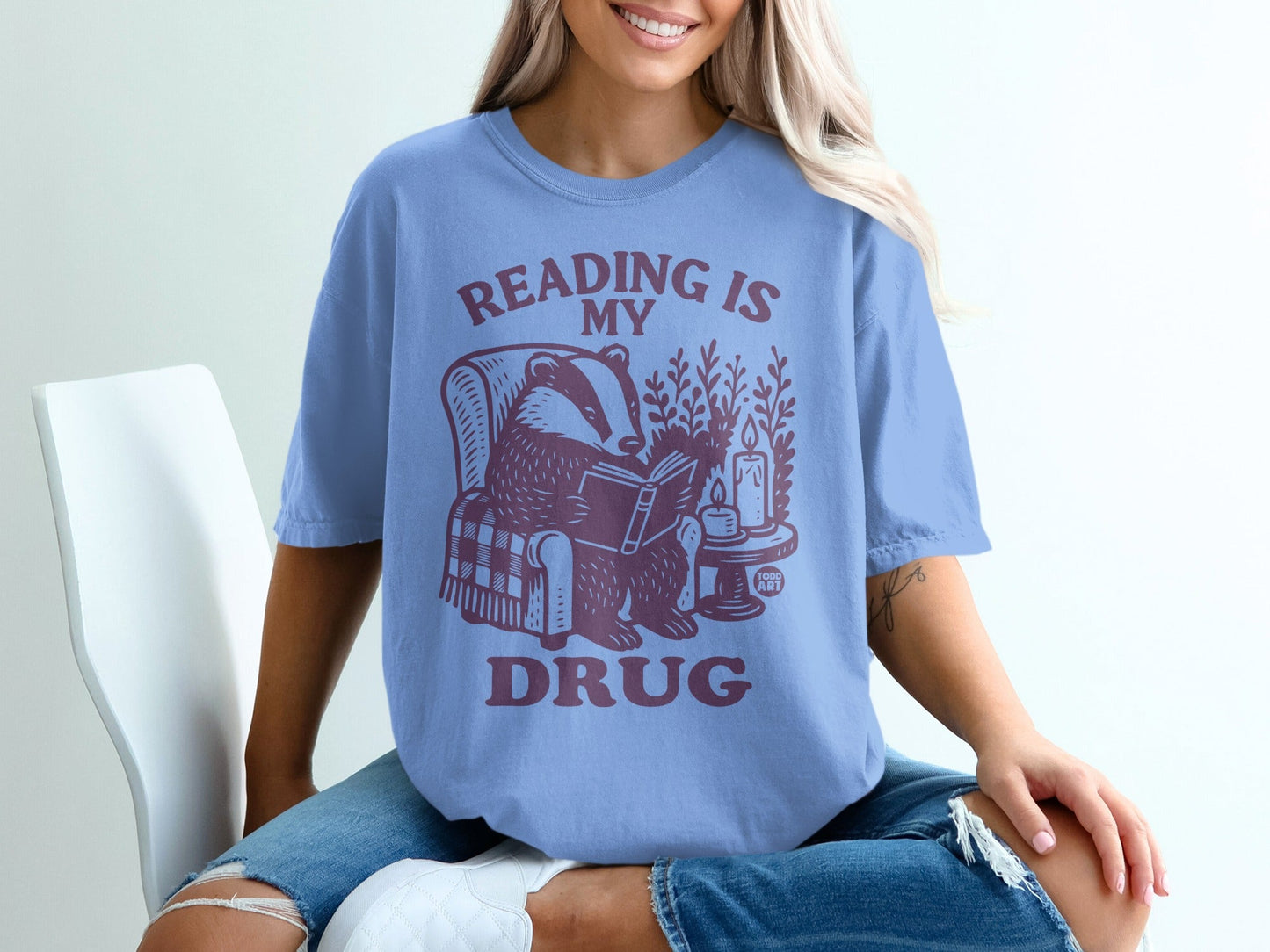 Reading Is My Drug Graphic T-Shirt Casual Wear