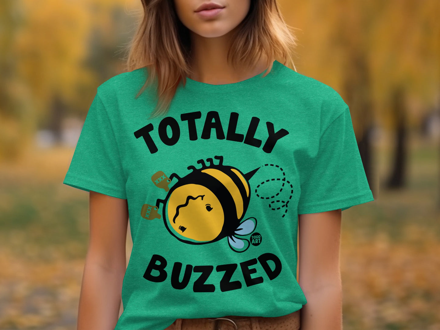Totally Buzzed Bee Graphic Design T-Shirt