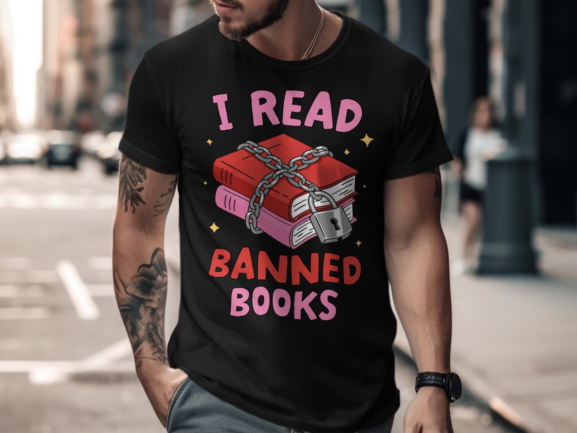 I Read Banned Books Graphic T-Shirt Statement Piece