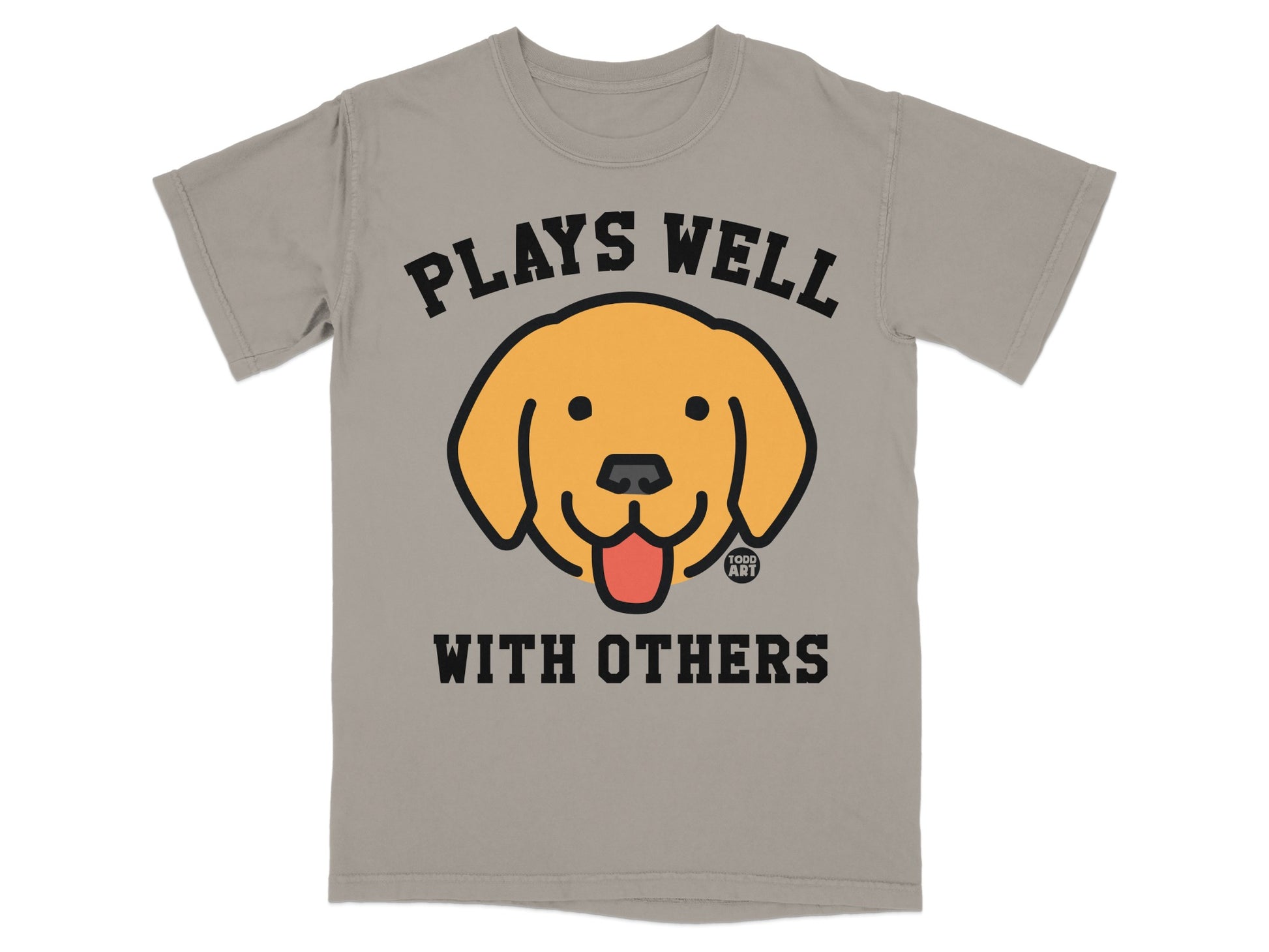 Plays Well With Others Cute Dog Graphic Tee