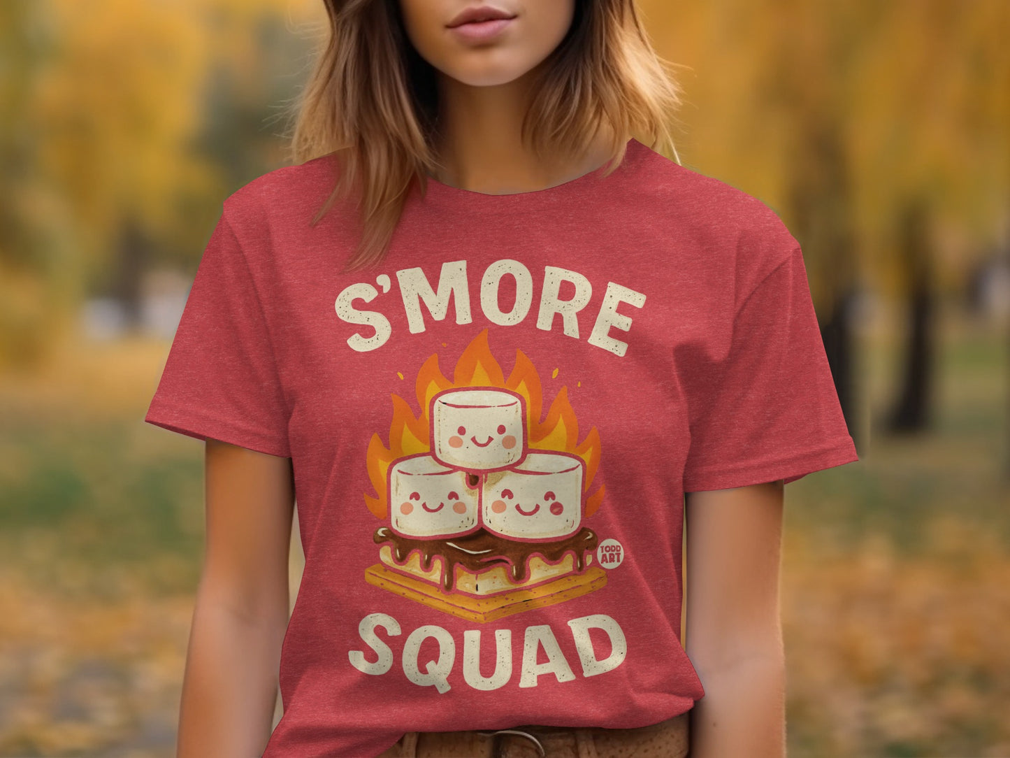 S'More Squad Graphic Tee with Cute Marshmallow Design