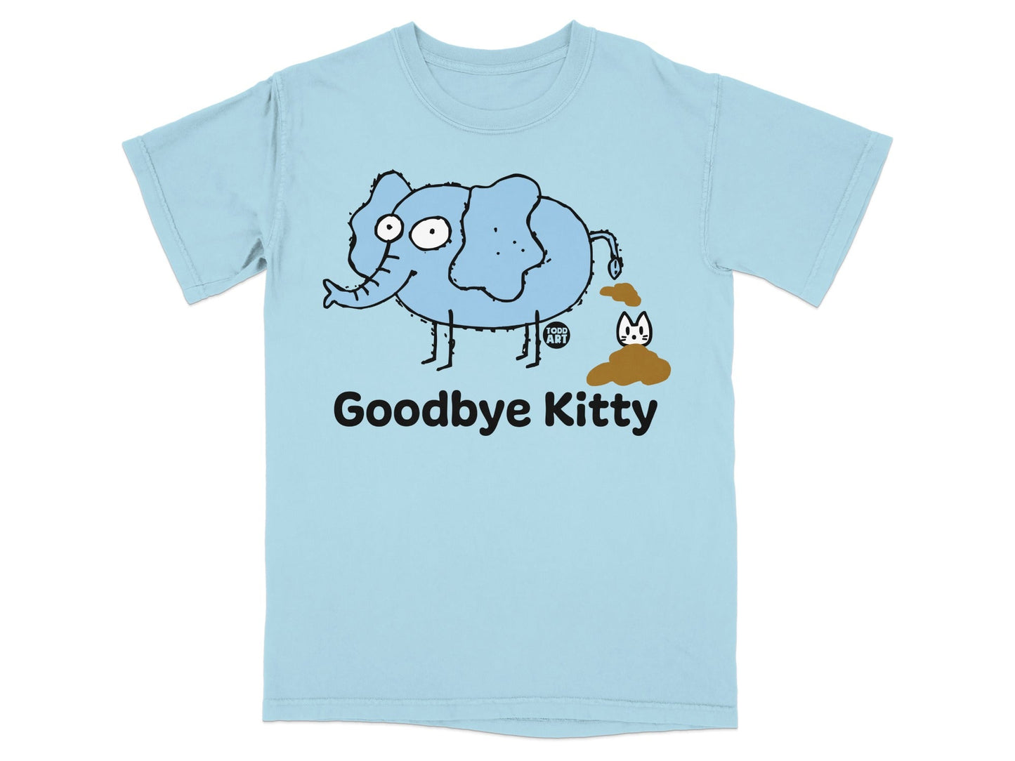 Goodbye Kitty Funny Elephant Cartoon Graphic T-Shirt
