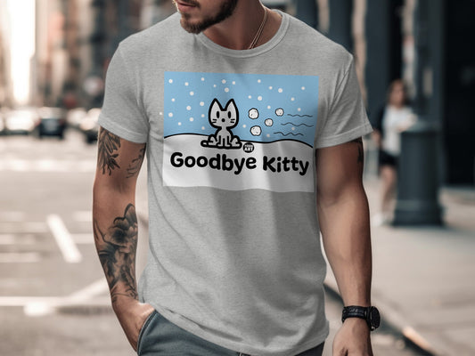 Goodbye Kitty Graphic Design T-shirt