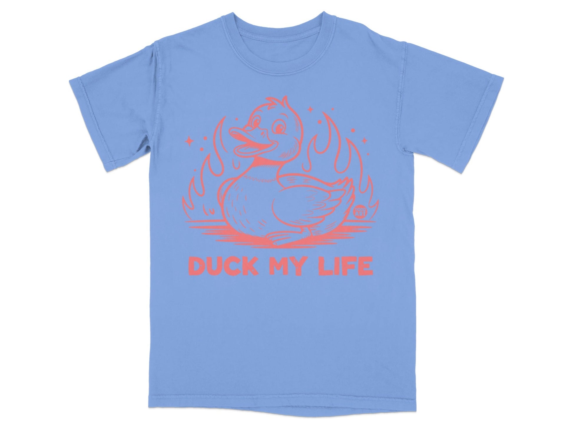 Duck My Life Graphic T-Shirt Duck in Flames Print Top