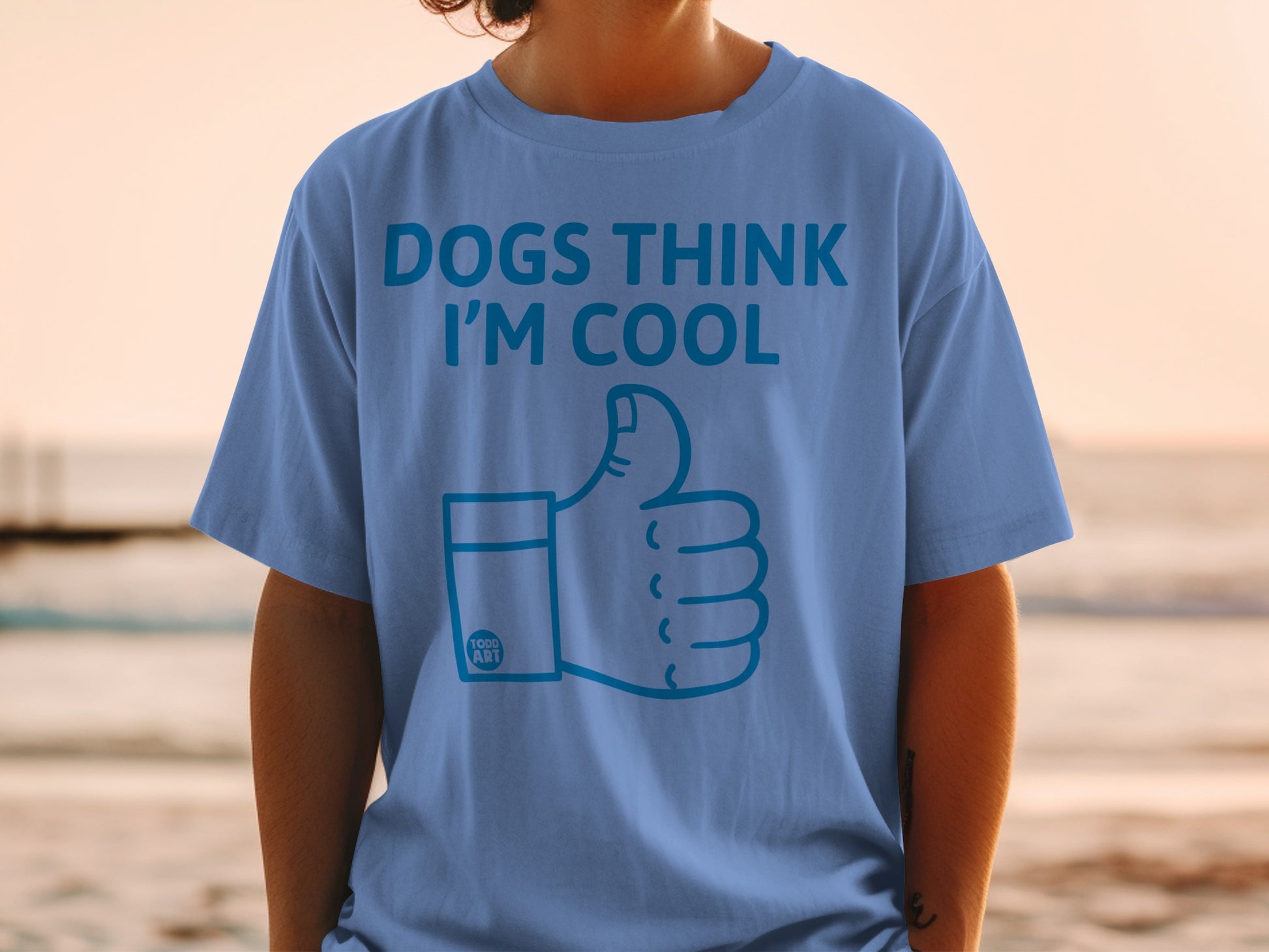 Dogs Think I'm Cool Thumbs Up Graphic T-Shirt Product