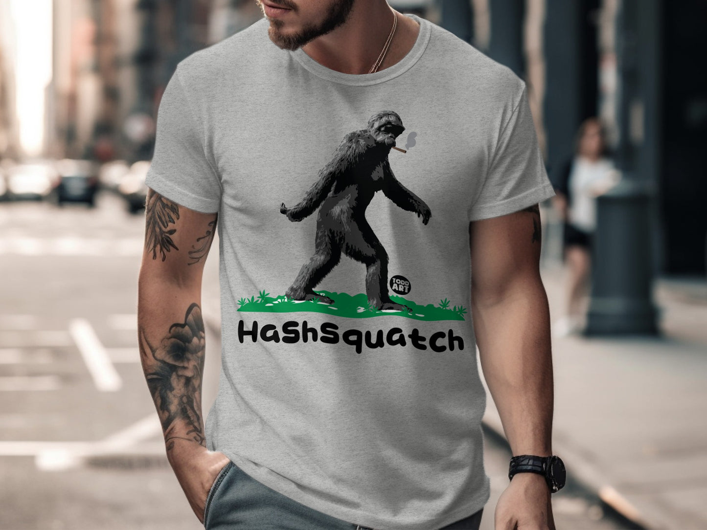 HashSquatch Todd Art Bigfoot Graphic T-shirt