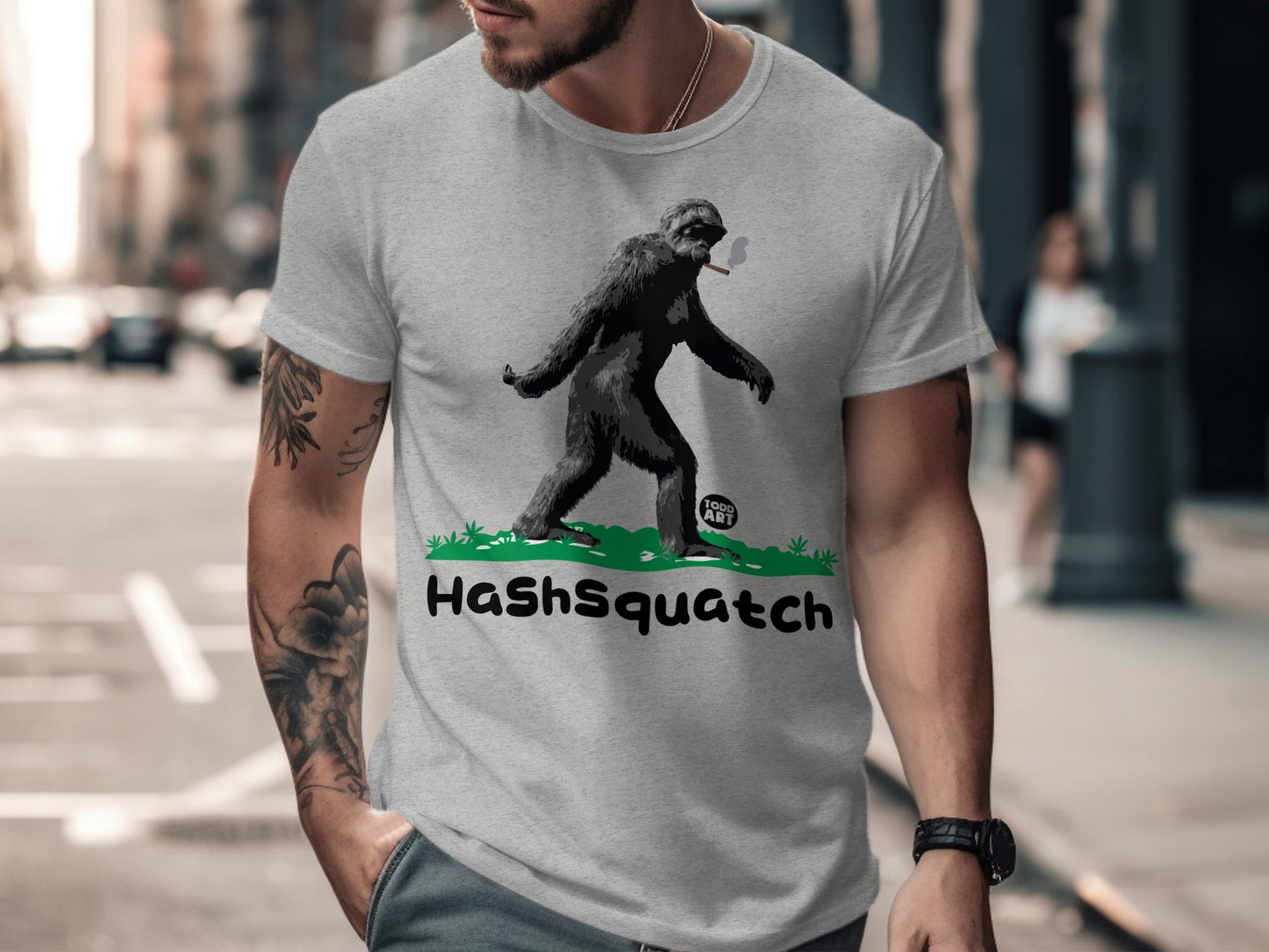HashSquatch Todd Art Bigfoot Graphic T-shirt