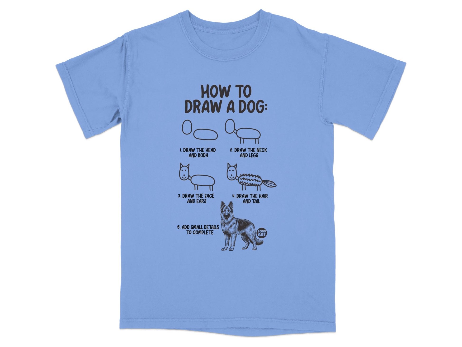 How to Draw a Dog Step by Step Graphic T-Shirt