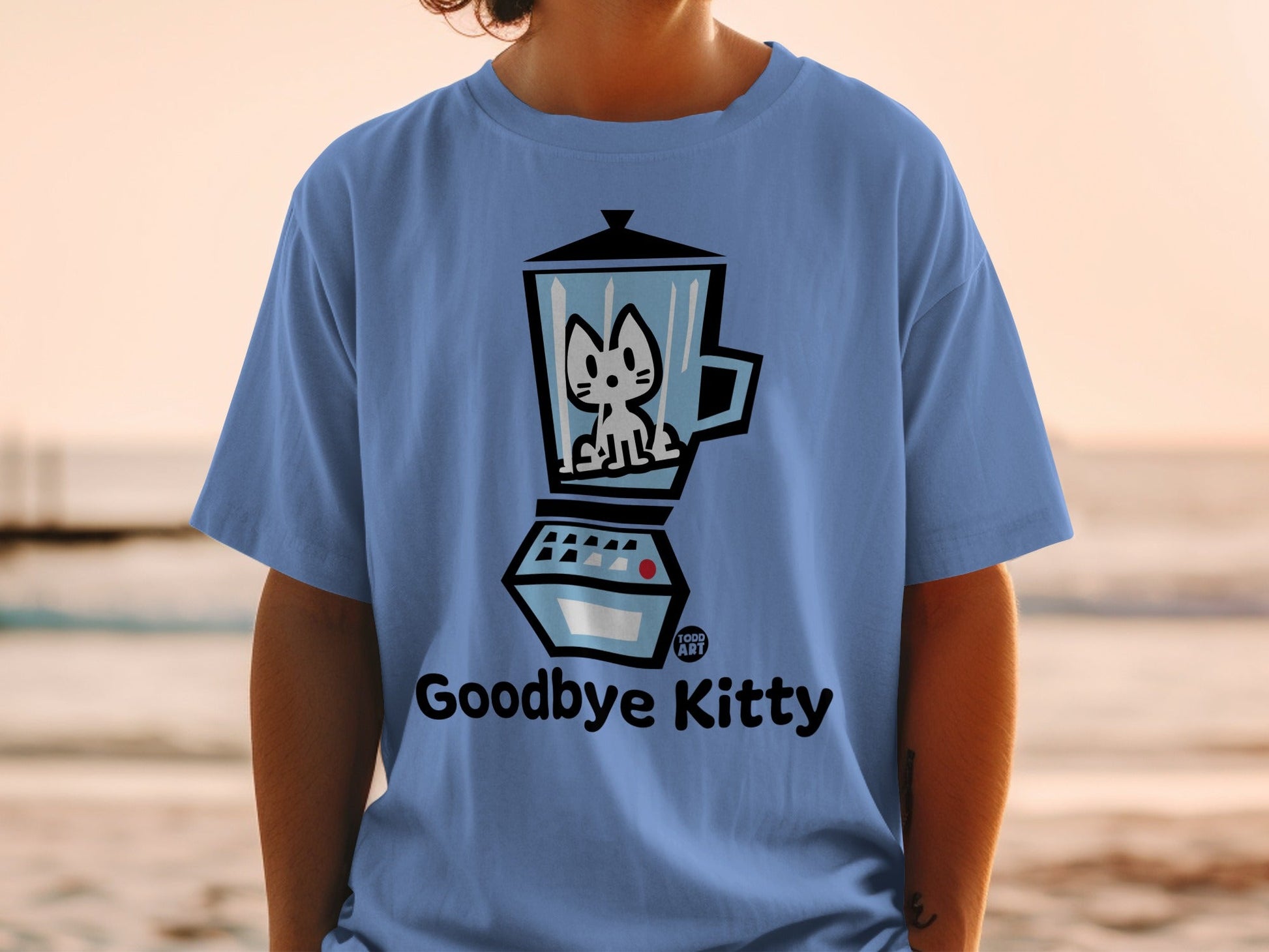 Funny Goodbye Kitty Graphic Design T-shirt