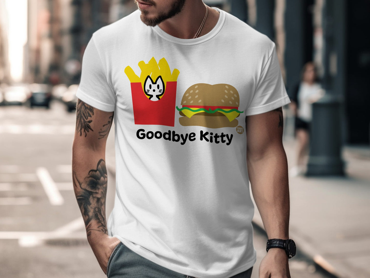 Goodbye Kitty Fast Food Graphic T-shirt