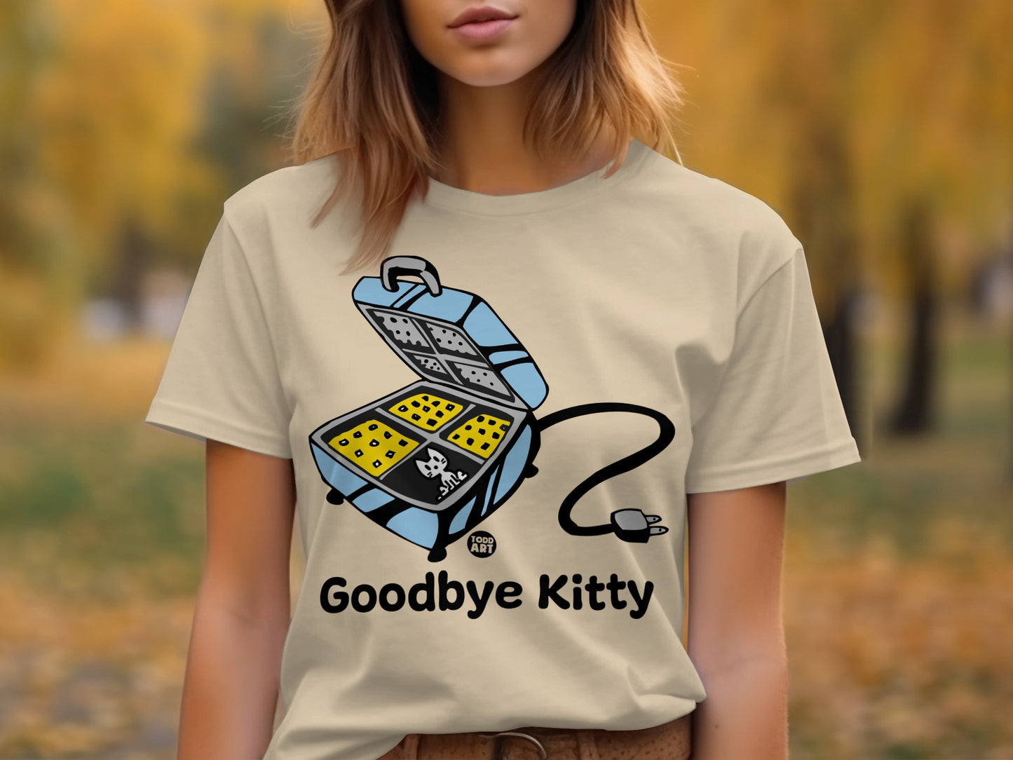 Goodbye Kitty Waffle Iron Parody Shirt
