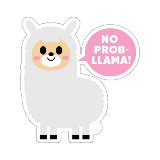 Cute No Prob-Llama Cartoon Llama Sticker for Fun Decor