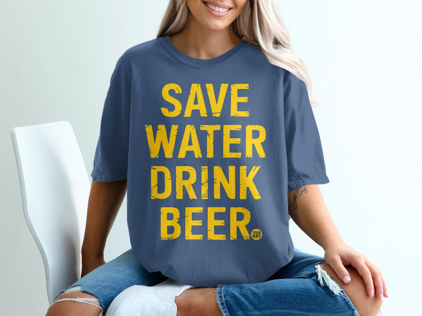 Save Water Drink Beer Graphic T-Shirt Casual Wear