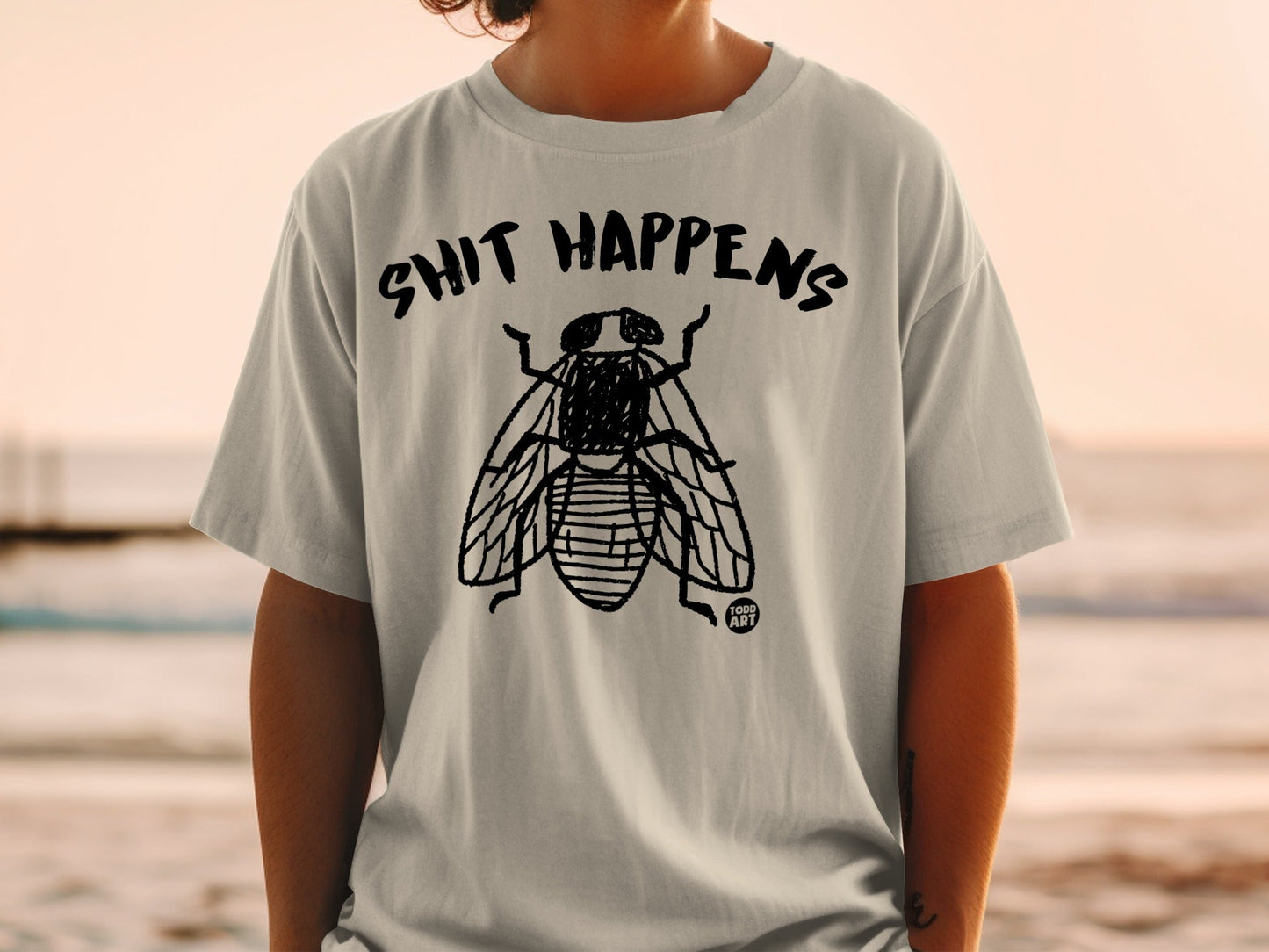 Shit Happens Fly Graphic Design Statement T-Shirt