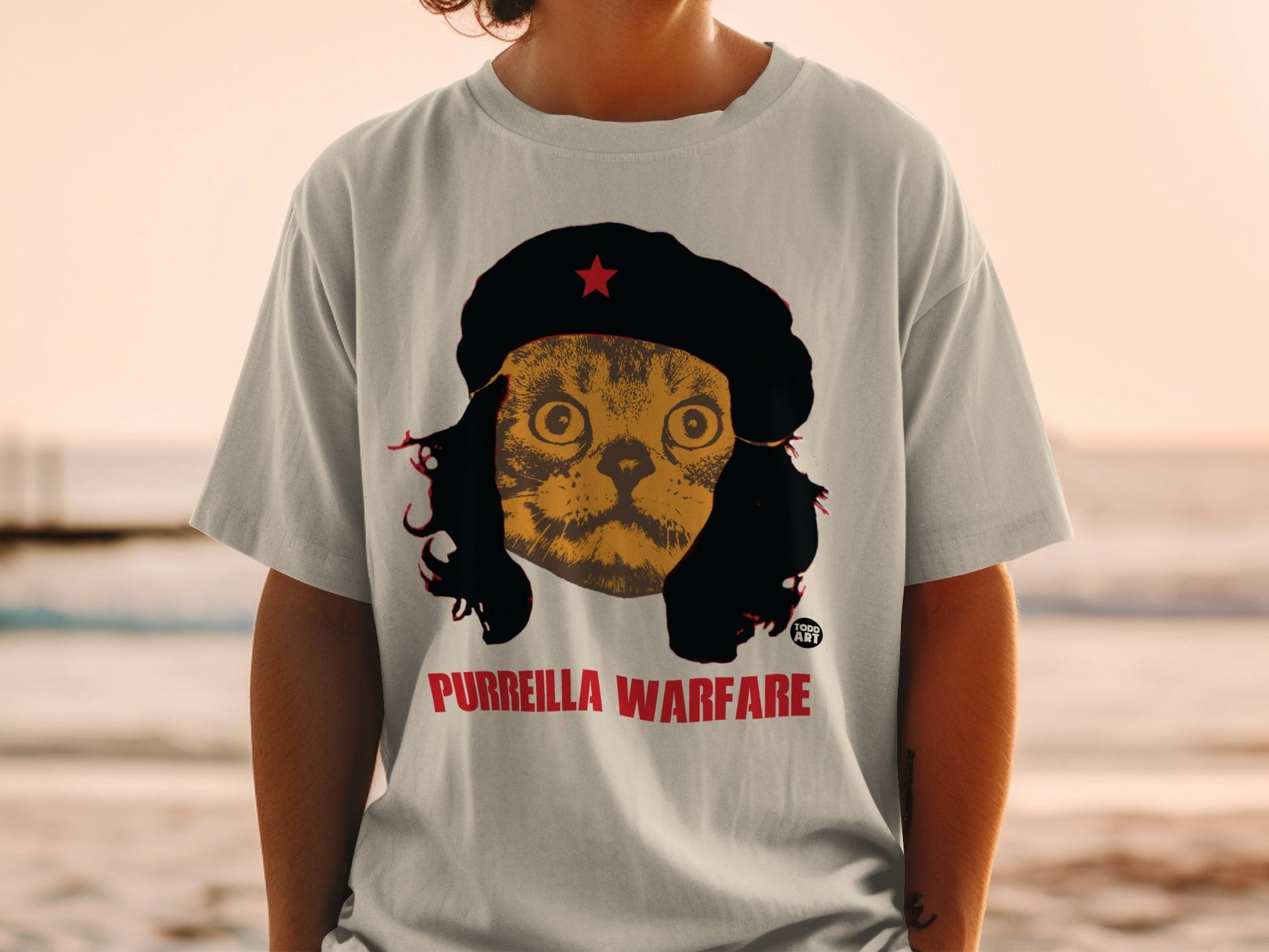 Purriella Warfare Cat Design Graphic T Shirt Product