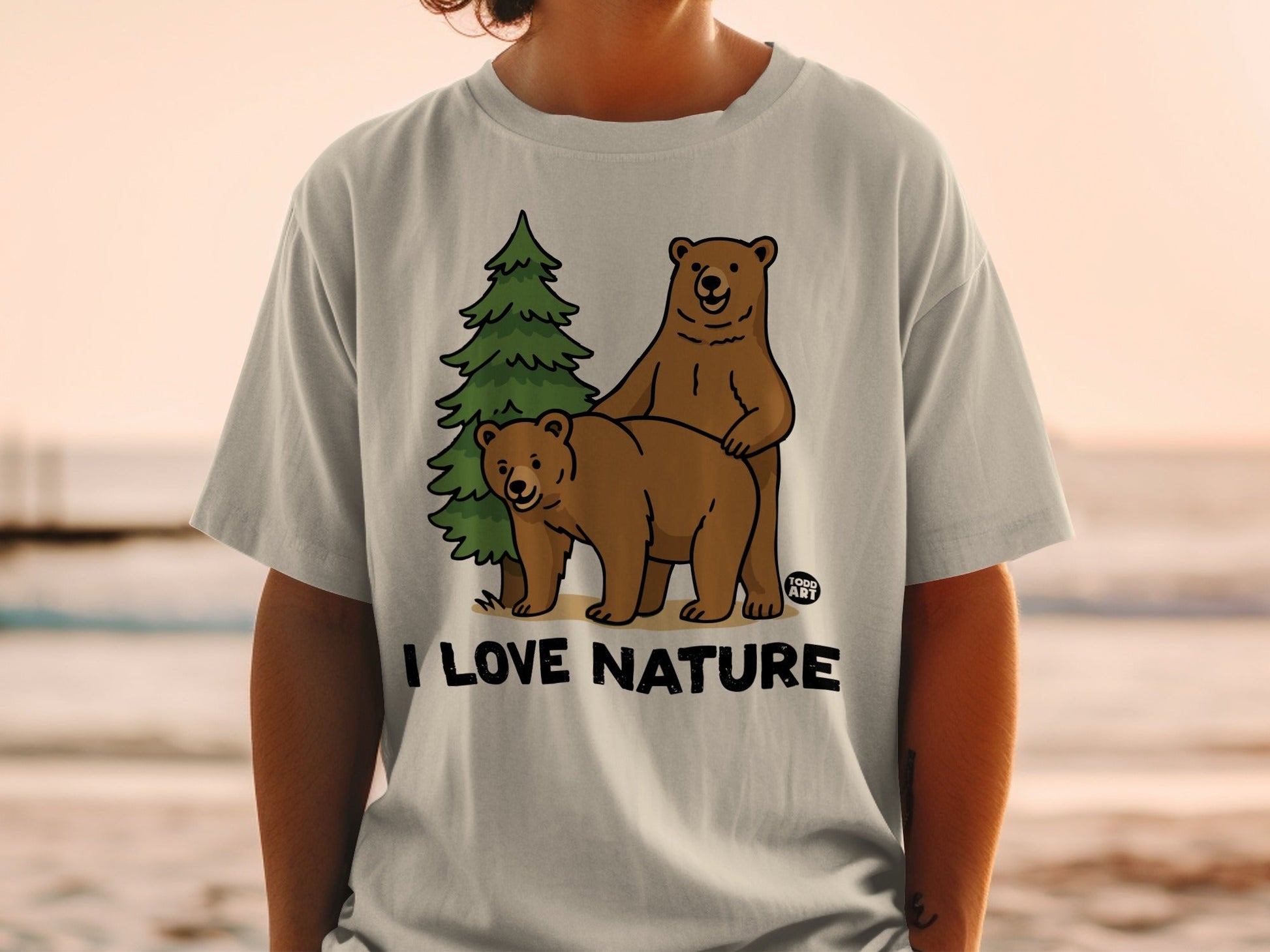 I Love Nature Graphic Bears Tee Shirt Nature Lover