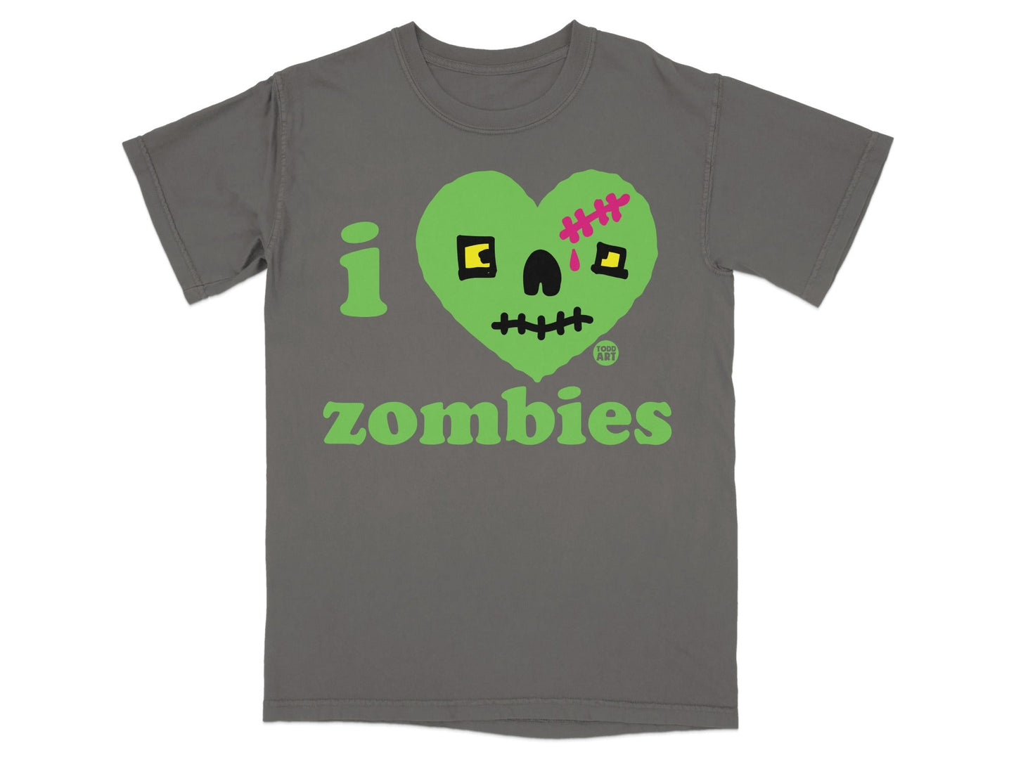 I Heart Zombies Skull Graphic Short Sleeve T-shirt