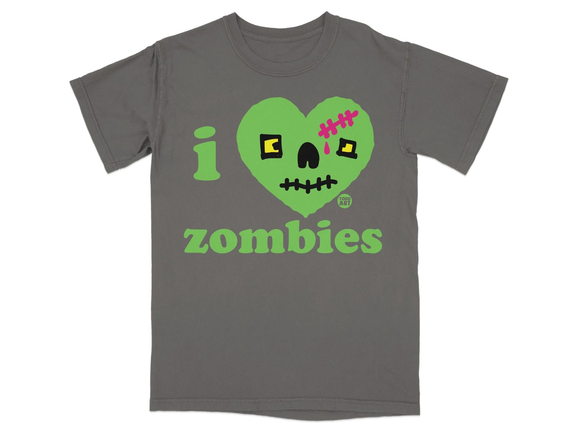 I Heart Zombies Skull Graphic Short Sleeve T-shirt