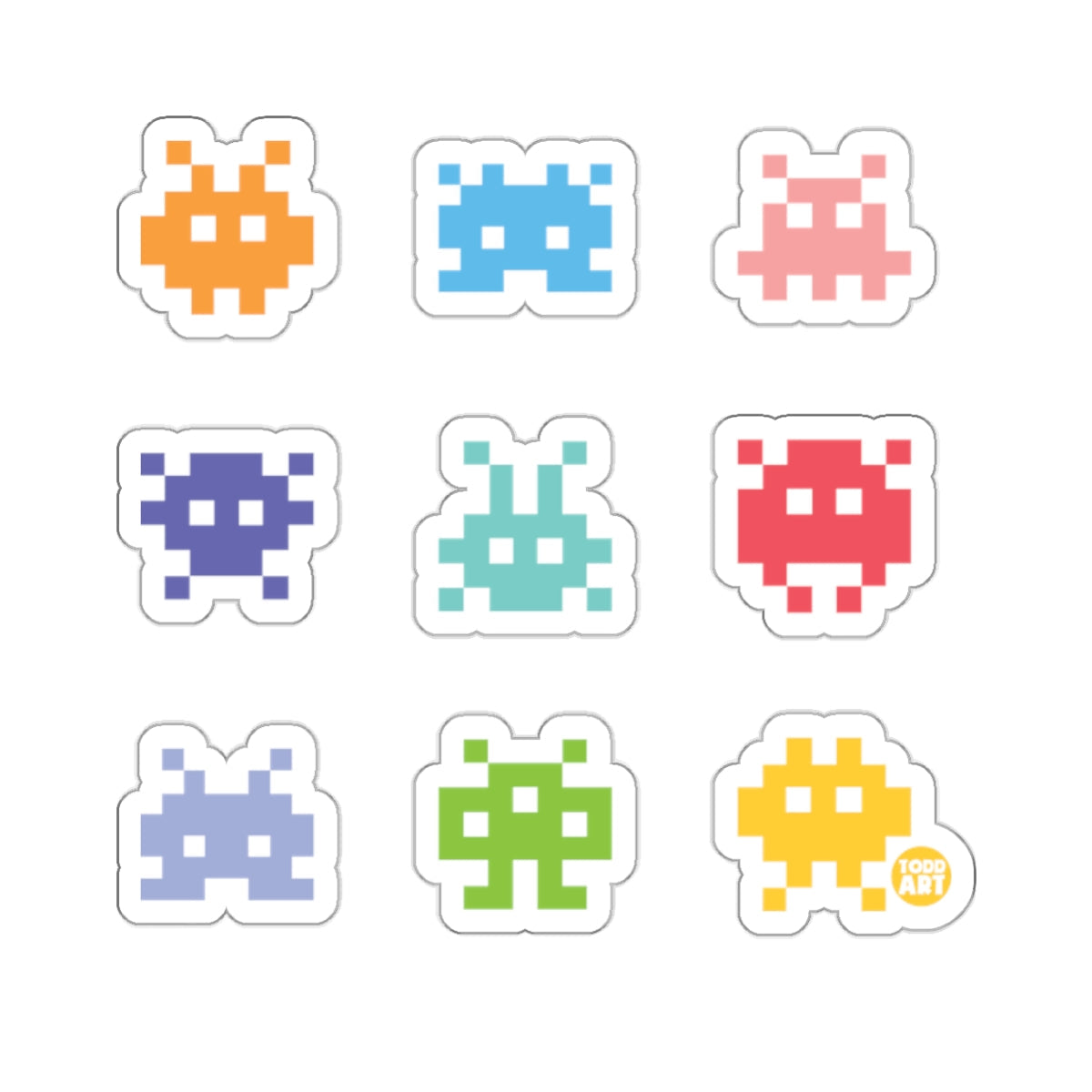 Colorful Retro Pixel Art sticker for Geeky Fun