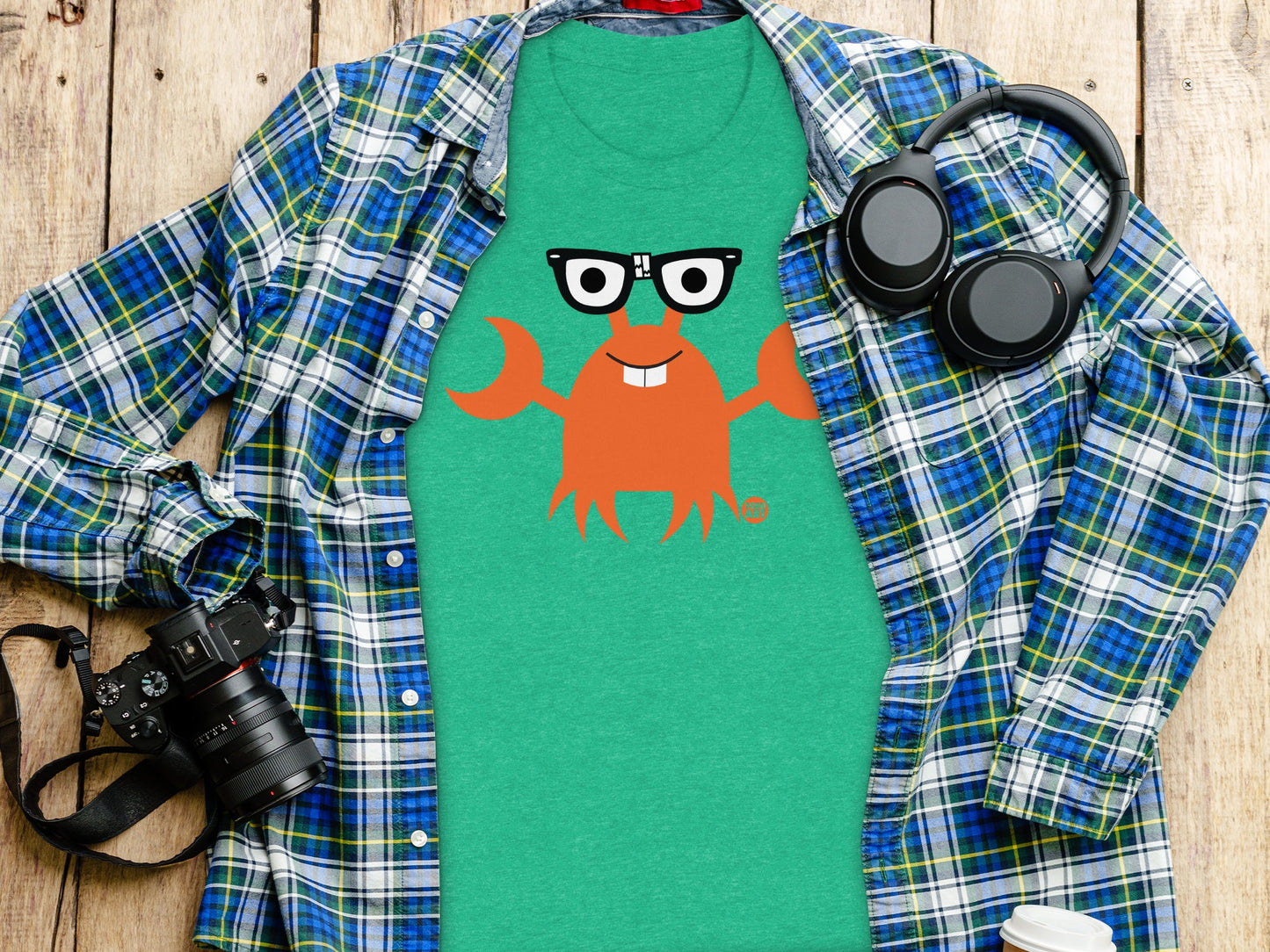 Funny Crab TShirt with Glasses and Cool Design