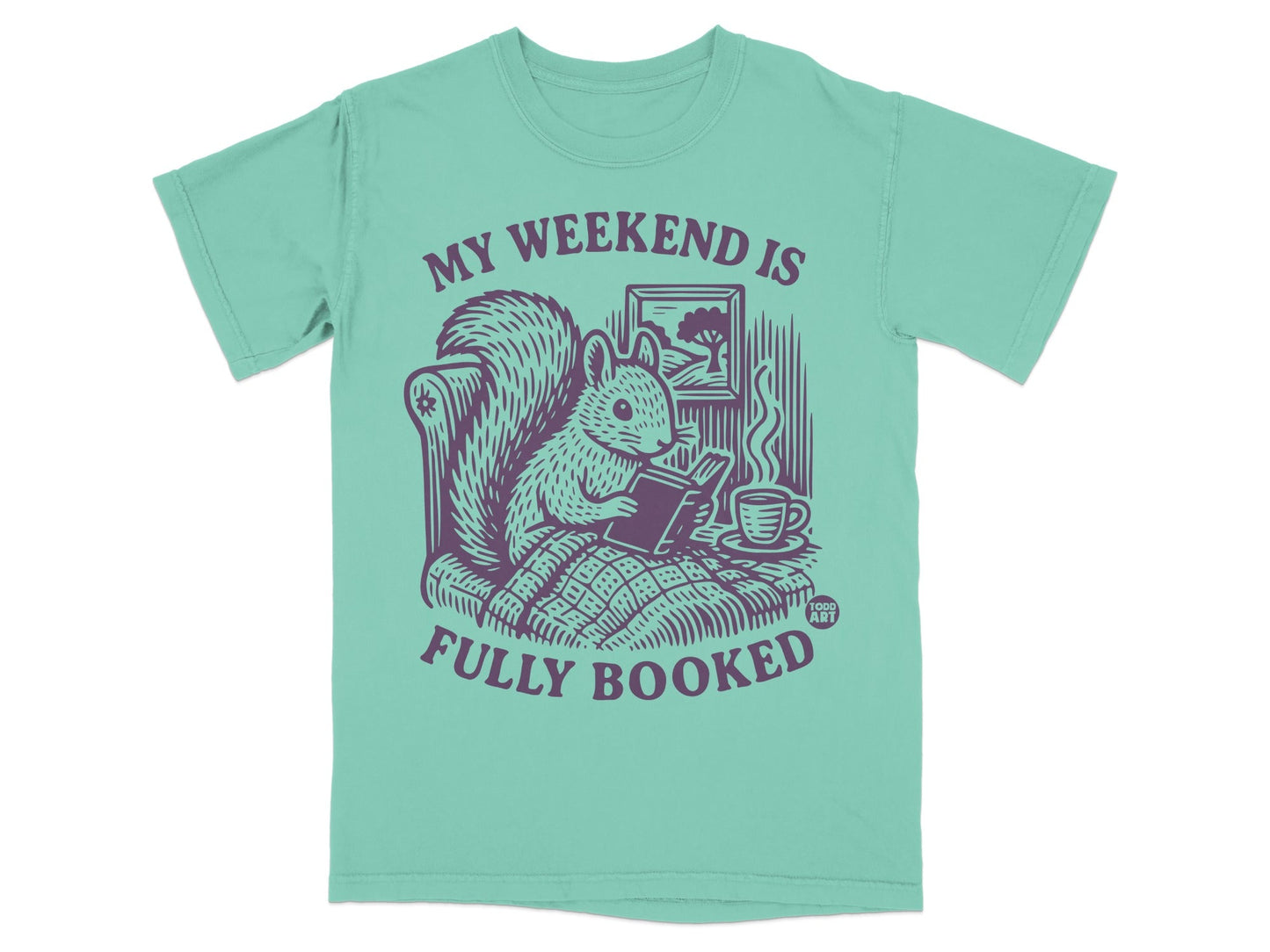 My Weekend Is Fully Booked Squirrel Reading Shirt