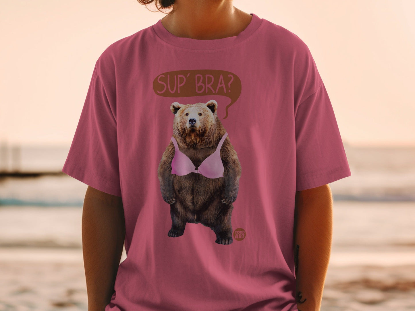 Funny Bear Sup' Bra? Graphic Unisex T-Shirt