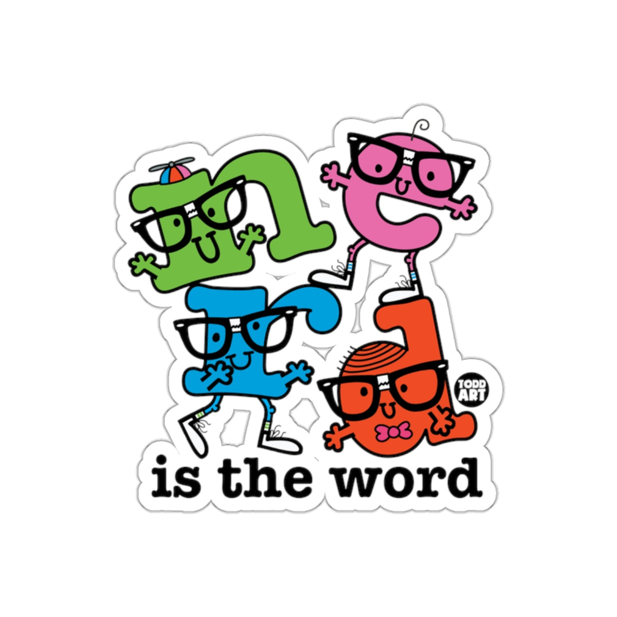 Todd Art Letters Colorful Illustration Design sticker