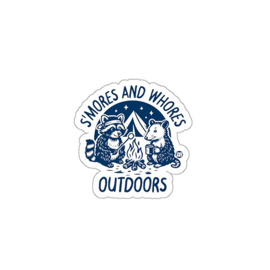Smores and Whores Outdoors Camping Sticker