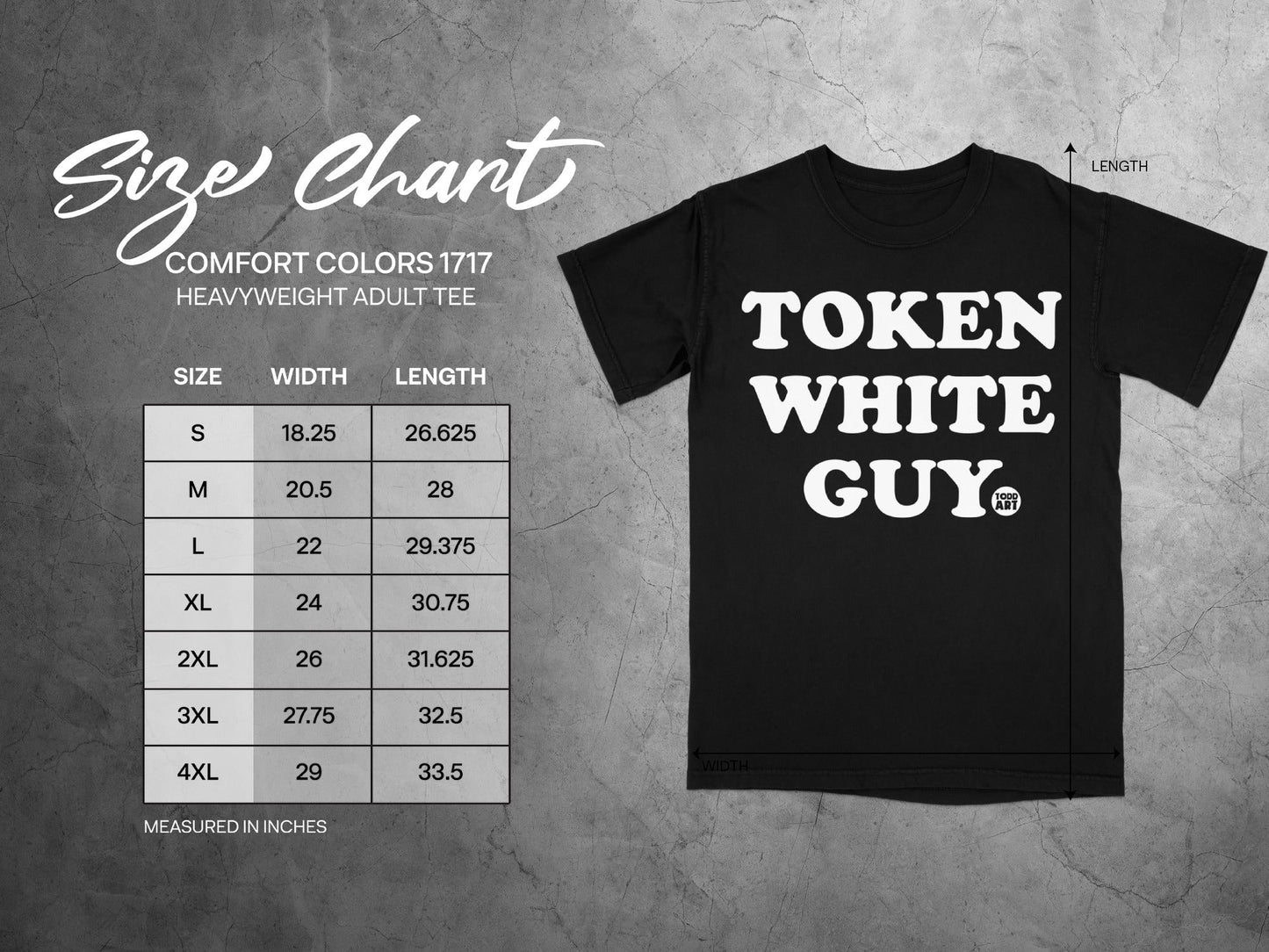 TOKEN WHITE GUY Heavyweight Adult Tee Shirt