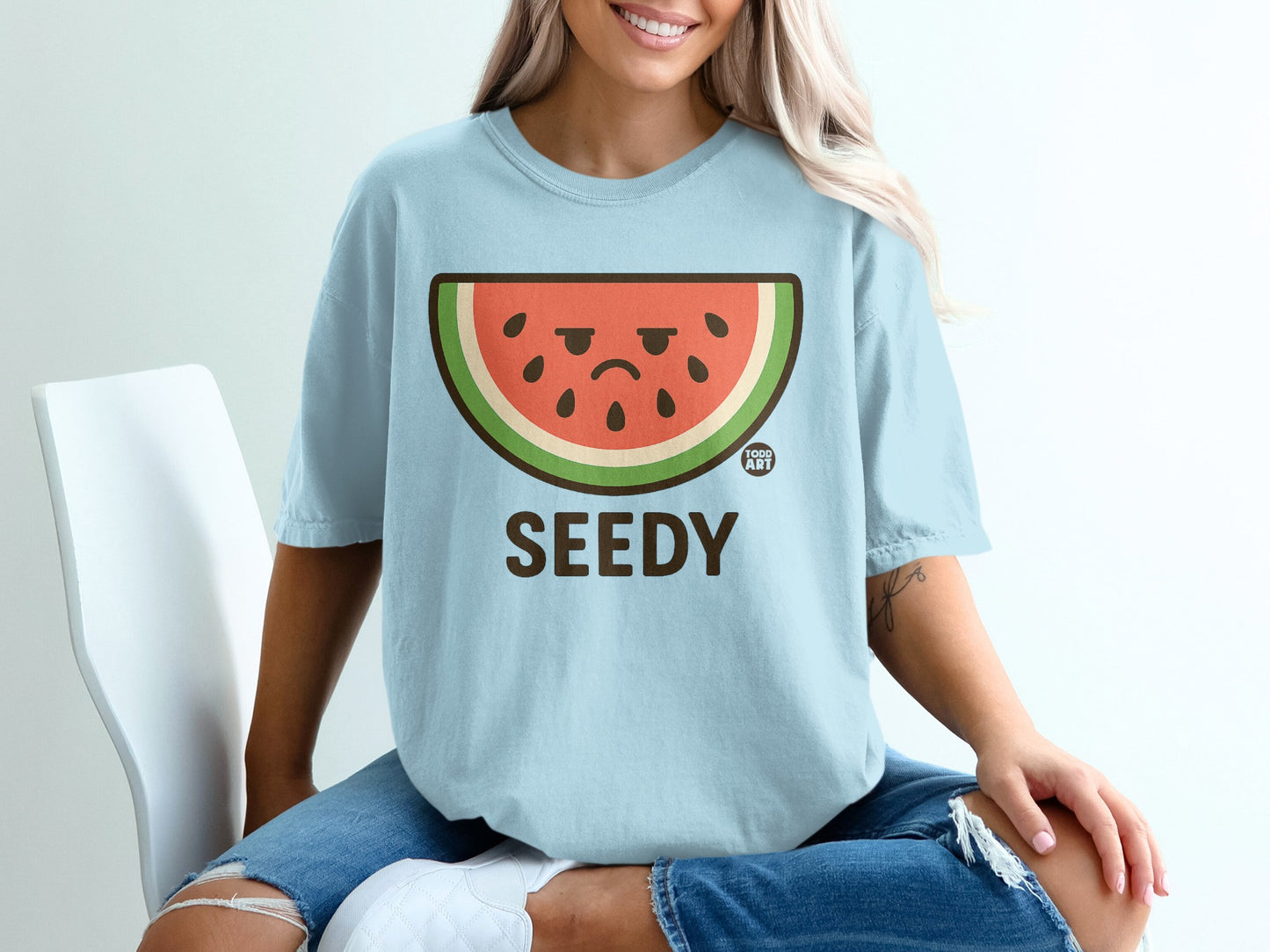 Sad Watermelon SEEDY Todd Art Graphic Light Blue product type
