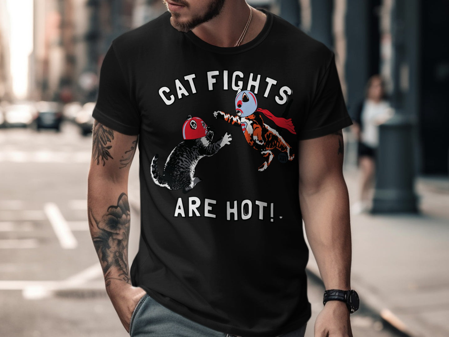 Cat Fights Are Hot Masked Cats Wrestling Shirt