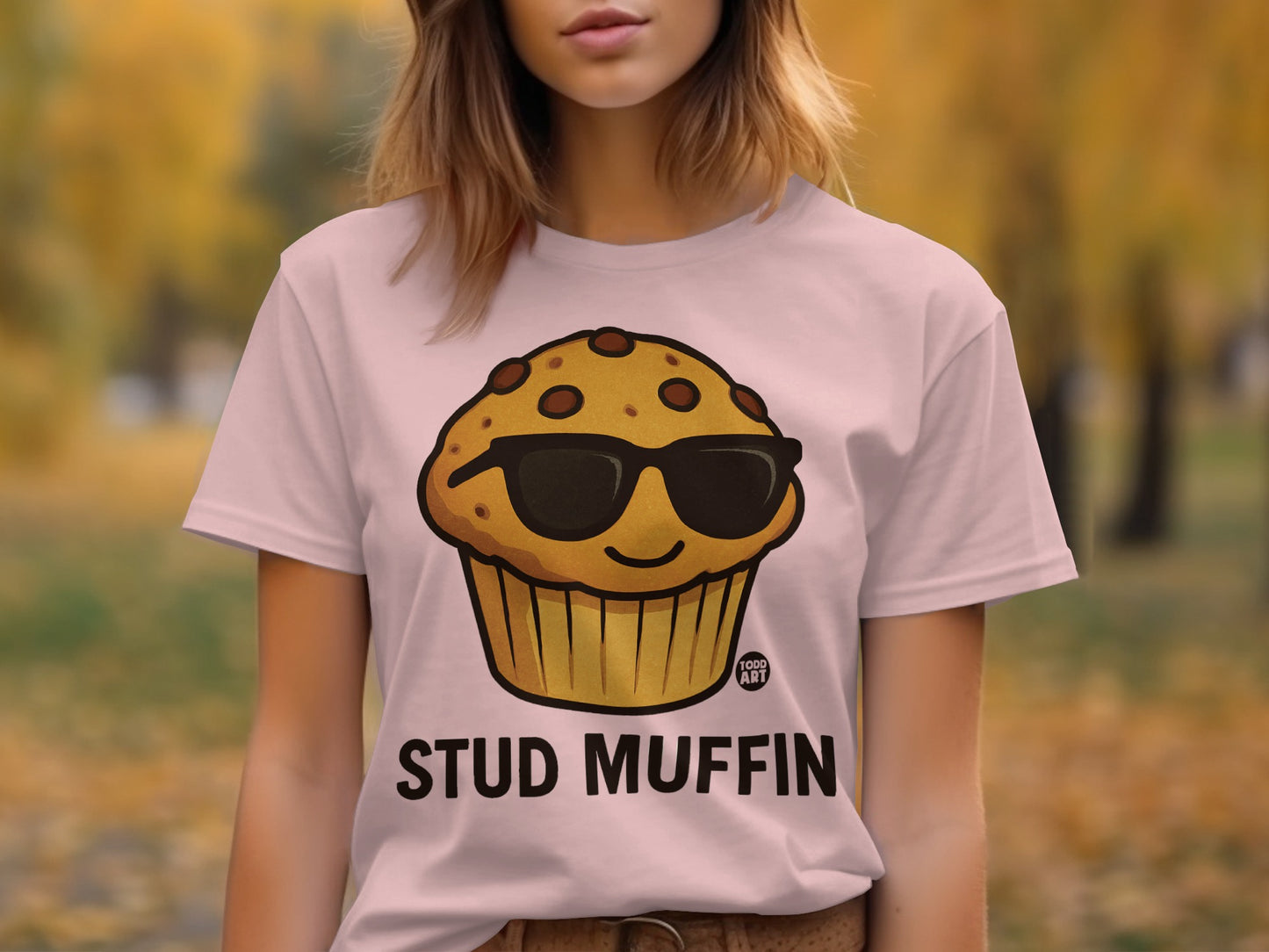 Stud Muffin Graphic T-Shirt with Sunglasses
