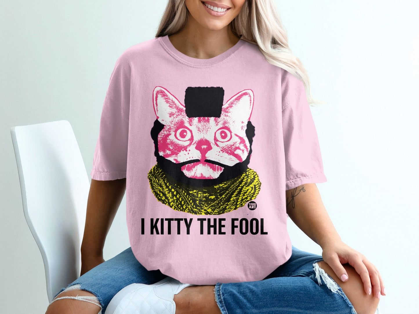 I KITTY THE FOOL Funny Cat Graphic T-Shirt
