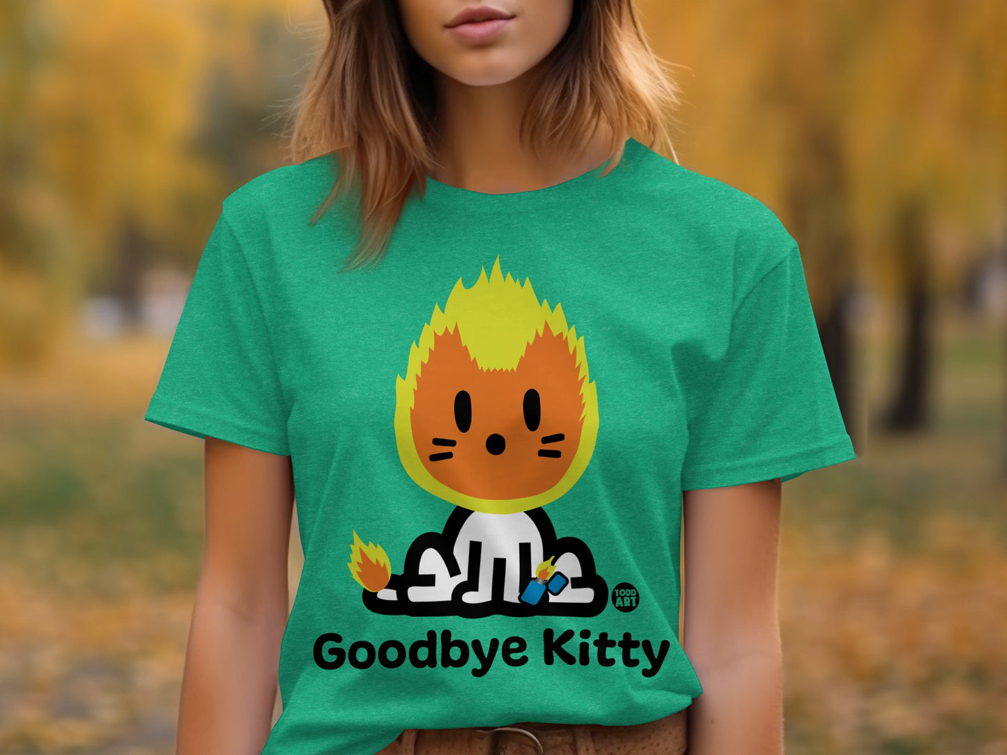 Goodbye Kitty Character Art Graphic Tee