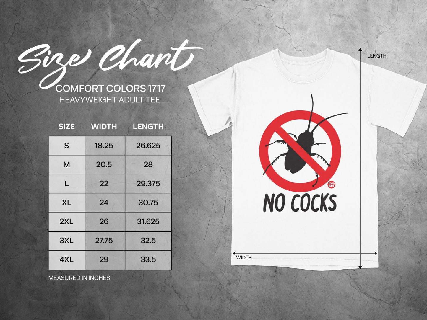 Comfort Colors 1717 No Cocks Heavyweight Adult Tee